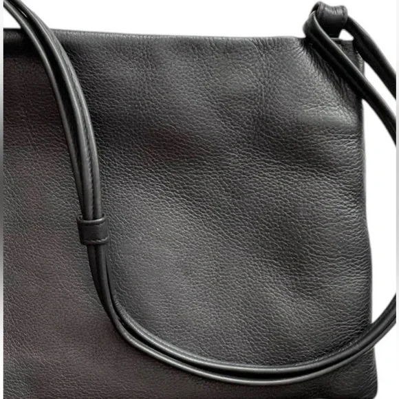 Lupo Barcelona Black Leather Shoulder Bag Clutch Crossbody Slim Minimalist Purse